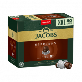 Jacobs Espresso Intenso 10 XXL, Nespresso ­kompatibel, 40 Aluminium Kaffeekapseln, 208g